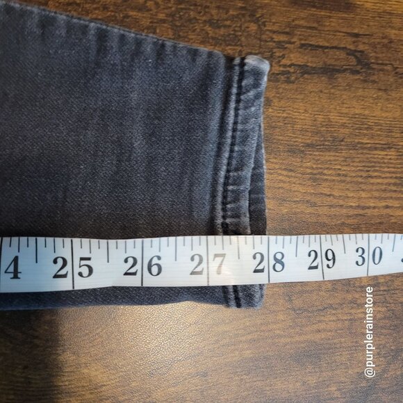 American Eagle Jeans 2 R Curvy Super Hi Rise Jegging Black Wash Denim Ripped - Picture 10 of 12